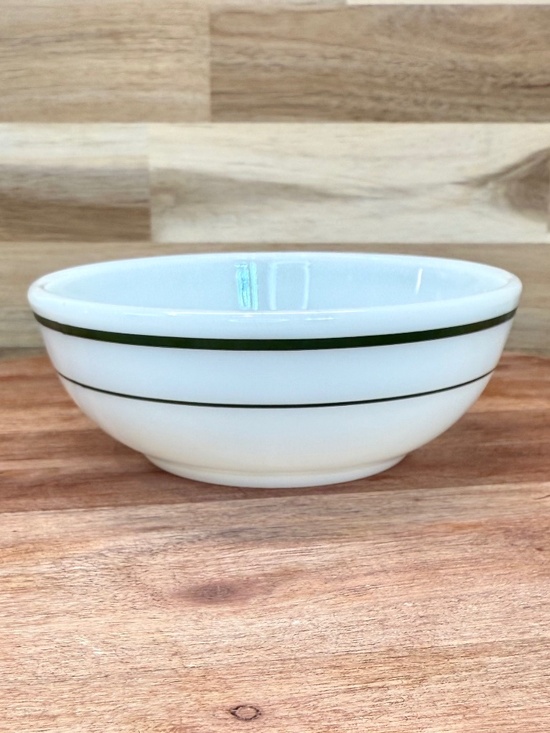 VTG Pyrex by Corning Tableware Double Tough Double Green Stripe Bowl #705 5.5" - Picture 1 of 9